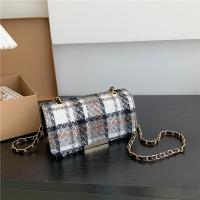 PU Leather Box Bag Shoulder Bag soft surface plaid PC
