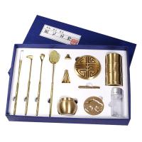 Brass Incense Tool Set with gift box & eleven piece carving Set