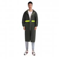 PVC reflective Raincoat mid-long style plain dyed Solid army green PC
