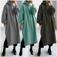 Polyester Sweatshirts Dress & loose Solid PC