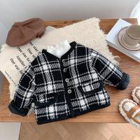 Polyester Slim Girl Coat & thermal patchwork white and black PC