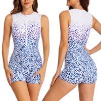 Polyamide One-piece Swimsuit & skinny style printed blue Pair