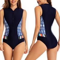 Polyamide One-piece Swimsuit & skinny style printed blue PC