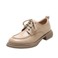Leather front drawstring Oxford Shoes & anti-skidding Solid Pair