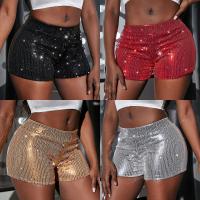 Polyester High Waist Shorts & skinny Sequin PC