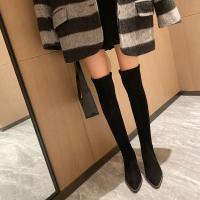 Suede chunky Knee High Boots Solid Pair