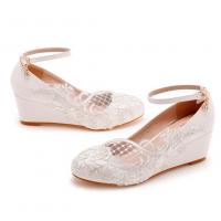 PU Leather buckle Slipsole Shoes white Pair