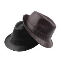 PU Leather Fedora Hat for men Solid PC