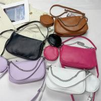 PU Leather With Coin Purse Shoulder Bag with chain & soft surface PC