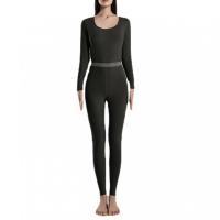 Polyester Women Thermal Underwear Sets & thermal plain dyed Solid Set