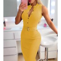 Polyester Slim Sexy Package Hip Dresses  PC