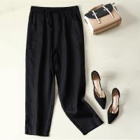 Linen Nine Point Pants Women Long Trousers slimming patchwork Solid PC