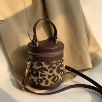 PU Leather Printed Handbag attached with hanging strap leopard PC