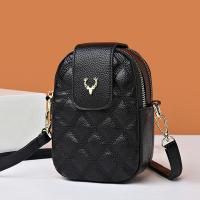PU Leather Easy Matching Cell Phone Bag soft surface Argyle black PC