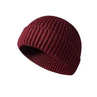 Core-spun Yarn Knitted Hat thermal plain dyed Solid : Lot