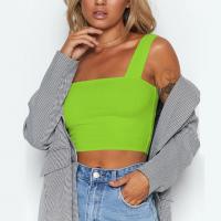 Polyester Slim & Crop Top Women Sleeveless T-shirt Solid green PC