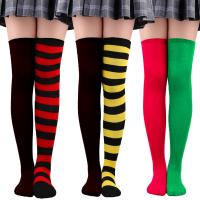Polyester Women Knee Socks christmas design & thermal striped : Pair