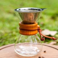 Glass & Stainless Steel & Solid Wood easy cleaning Coffee Filter portable PC