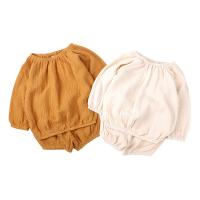 Algodón Conjunto de ropa para niños, Pantalones & parte superior, labor de retazos, Sólido, más colores para elegir,  Conjunto