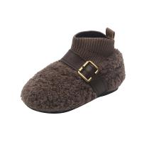 Beef Tendon & Suede Girl Kids Shoes & thermal Solid Pair