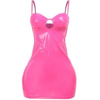 Polyester Waist-controlled & Slim Sexy Package Hip Dresses backless & hollow patchwork Solid PC