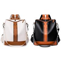 PU Leather Backpack soft surface & attached with hanging strap Solid PC