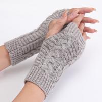 Acrylic Half Finger Glove thermal knitted Solid Pair