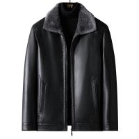 PU Leather Slim & Plus Size Men Coat & thermal Solid PC
