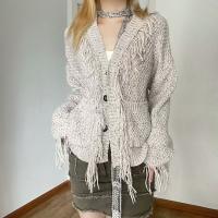 Polyester Tassels Sweater Coat knitted PC