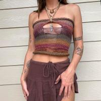Acrylic Camisole & hollow knitted multi-colored PC