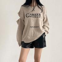 Polyester Women Sweater & loose printed letter PC
