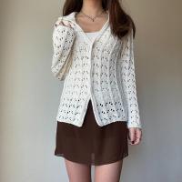 Polyester Slim Women Cardigan knitted Solid PC