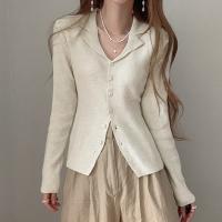 Cotton Women Cardigan slimming knitted Solid PC