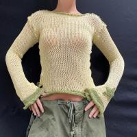 Polyester Slim Women Long Sleeve Blouses knitted PC