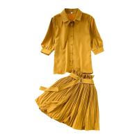 Polyester High Waist Women Casual Set two piece skirt & top Solid : Set