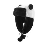 Poliéster Sombrero del bombardero, teñido de manera simple, Sólido, en blanco y negro, 5PCs/Mucho,  Mucho