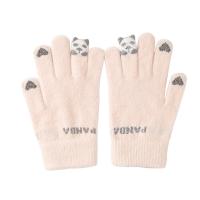 Acrylic Women Gloves can touch screen knitted Solid Lot