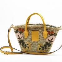Straw Woven Tote attached with hanging strap PC