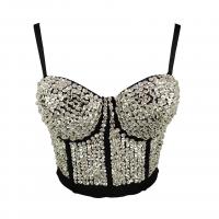 Beaded & Sequin & Cotton Slim & Crop Top Camisole backless PC