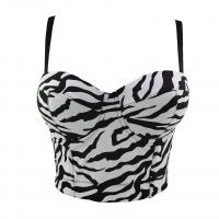 Cotton Slim & Crop Top Camisole backless printed striped white and black PC