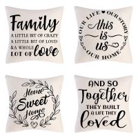 Linen Throw Pillow Covers without pillow inner printed letter PC