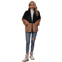 Polyester Women Coat thicken & loose patchwork PC