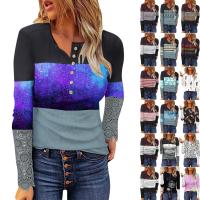 Baumwolle Frauen Langarm T-shirt, Gedruckt, mehr Farben zur Auswahl,  Stück