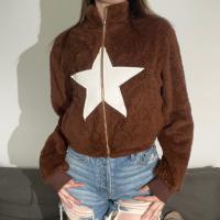 Cotone Dámské kabáty Stampato hvězda vzor Brown kus