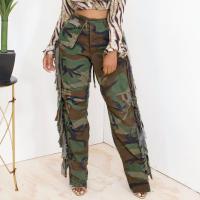 Polyester Women Casual Pants & loose printed camouflage PC