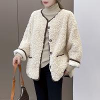 Polyester Women Coat & loose & thermal patchwork Solid PC