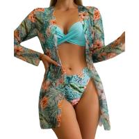 Polyester Quick Dry Tankinis Set & sun protection & three piece printed shivering Set