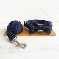 Polyester Traction Rope Collar Set plaid blue Set
