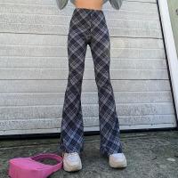 Polyester Women Long Trousers slimming printed Argyle PC