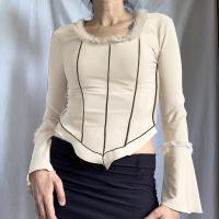 Polyester Slim Women Long Sleeve Blouses patchwork PC